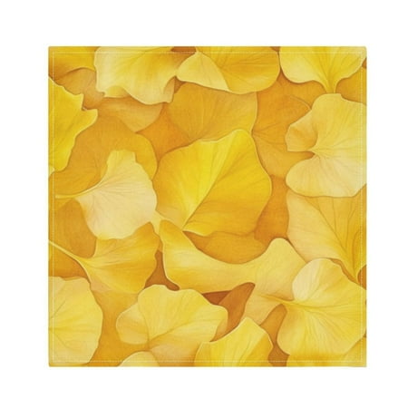 

Napkin Satin Napkin 20*20Inchx6 Kitchen Towel Dinner Plate Towel Decorative Towel Napkin Tea Towel Suitable For Kitchen Table Cartoon Yellow Ginkgo Leaf