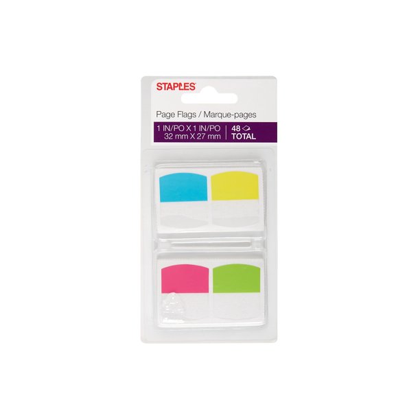 Staples Stickies Tabs Assorted Colors 1.06 Wide 48/Pack (35020) 634769