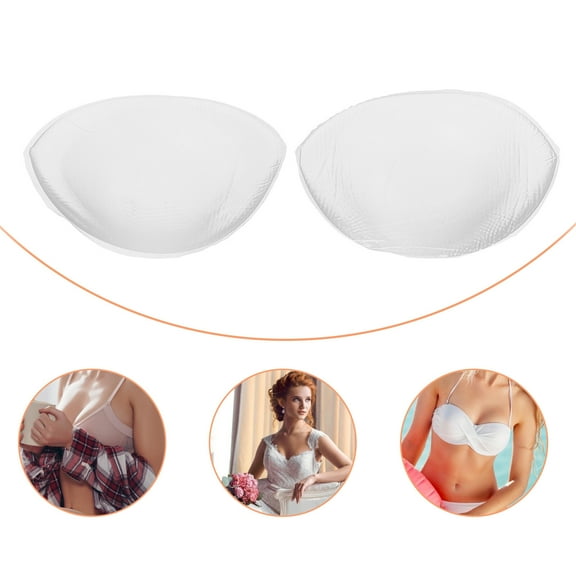 FUEENIRVA Cup Inserts For Wedding Dress Reusable Curved Bra Cups Transparent 1 Pair 4.36x3.1x0.94in