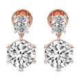 thumbnail image 3 of IGI Certified 10 Carat Round Shape Lab Grown Diamond Earrings | 18K Rose Gold | Sparkling Cascades Dangling Lab Diamond Earrings | Prong Setting | FG-VS1-VS2 Quality Friendly Diamonds, 3 of 5