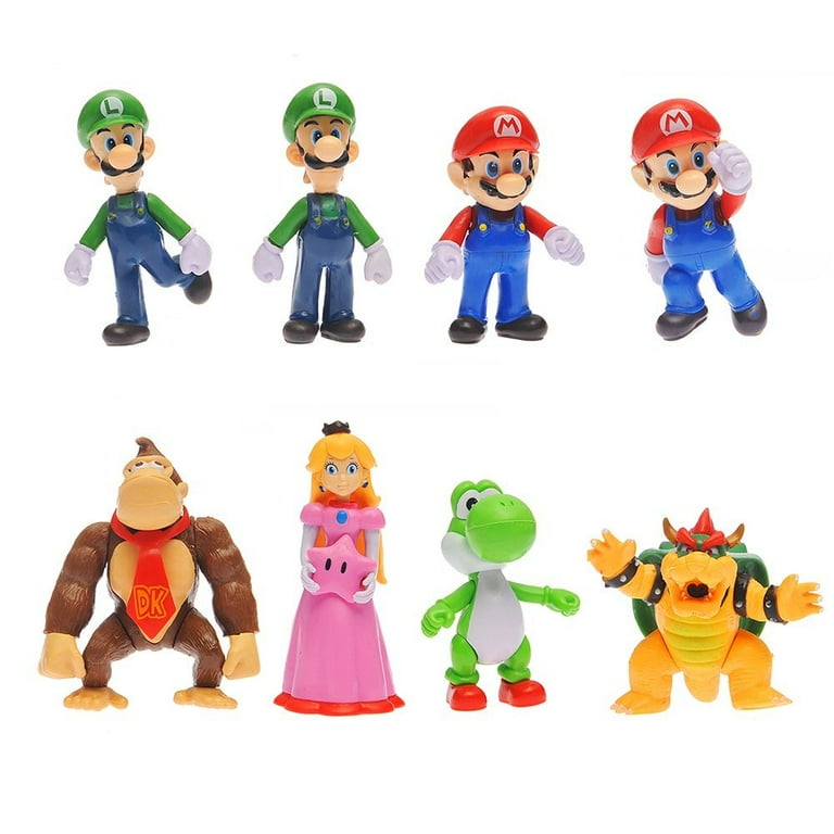 Colorful Set Of 8 Pcs Super Mario Brothers Bros Figure Toy- 1