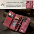 thumbnail image 4 of For Samsung Galaxy A52 Wallet Case,Multi-Functional Retro Leather Purse Flip Cover Zipper Wallet Case with Removable Card Slots Pocket & Detachable Wrist Strap Magnetic Phone Case, Red, 4 of 10