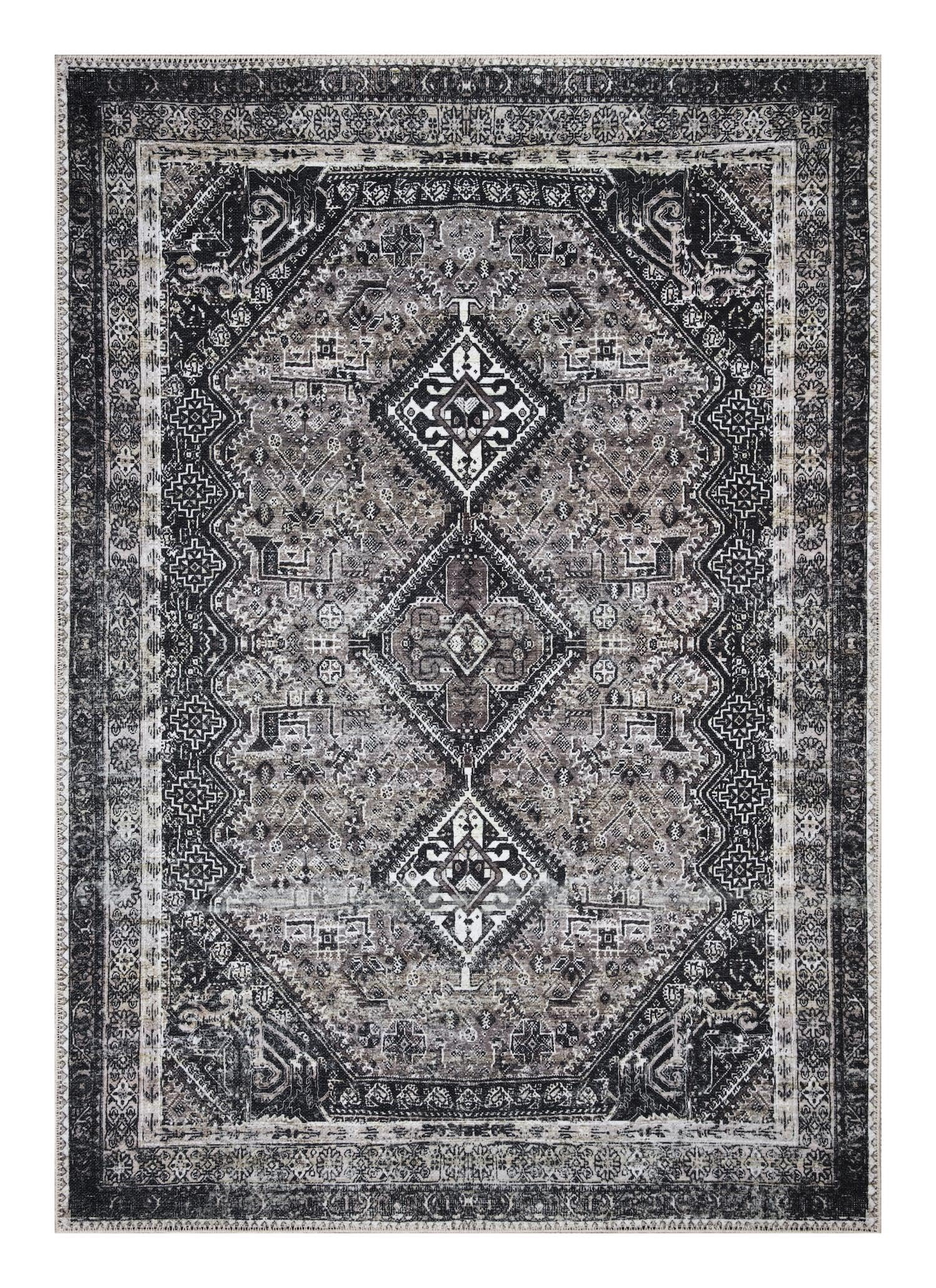 Keen Home Design Machine Washable Area Rugs with Non-slip Backing, Ideal for Hallway, Living Room, Bedroom, Kitchen and Laundry Room, Vintage Moroccan and Low Pile Rug - ( 6' x 9' )