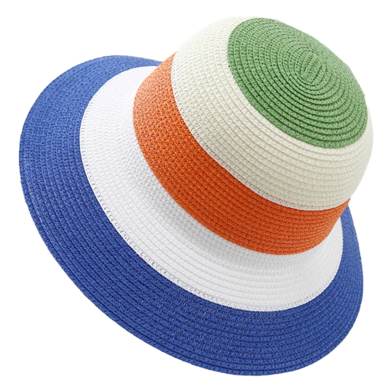 Vonets Classy Sun Visor Hat Rainbow Stripes Bucket Cap Fisherman Hat Sun Protection Summer Straw Hat Gift for Valentine's Day, Women's, Size: One Size