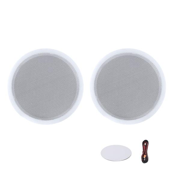 KFFKFF Bluetooth Ceiling Speakers, 8", Flush Mount In-Wall and Ceiling Speaker System with Amplifier, 2-Way Design for Humid Environments, Ideal for Home Theater, Living Room, Set of 2