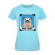thumbnail image 1 of Pop Factory - Camiseta Pug Shot para Mujer (Turquesa, Marrón, Blanco), 1 of 2