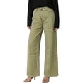 thumbnail image 2 of Cagogo Women's Wide Leg High Waisted Trousers with Pockets Striped Casual Streetwear Long Pants Vacation Travel Lounge Outfits Summer Clothes, Yellow S, 2 of 6