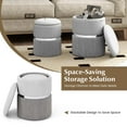 thumbnail image 6 of Costway Linen Fabric Storage Ottoman Set of 2 Modern Round Ottoman with Storage for Bedroom, 6 of 8