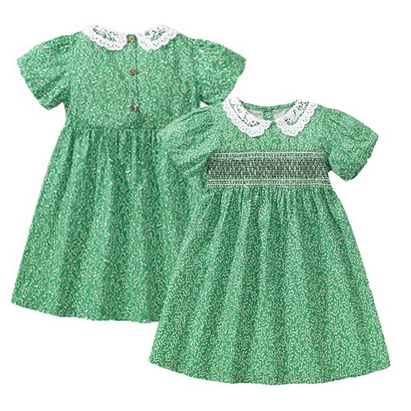 Esaierr Toddler Girls Dress Summer Printed Tutu Dresses for Girls 2-8 Years Short Sleeve Casual Sundress for Kids