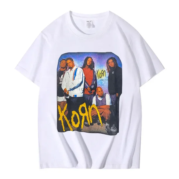 Camiseta de banda de rock estadounidense de los 90, estilo gótico metalero, vintage, de manga corta y gran tamaño, para hombre y mujer, ropa de calle.