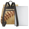 thumbnail image 2 of KLL Vintage Baseball Print Leather Backpack,PU Leather Laptop Backpack Purse for Women and Ladies Daypacks Bags for Travel College Work, 2 of 4