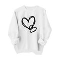 thumbnail image 4 of SOMOWI Chandails de la Saint-Valentin pour Femmes Sans Capuche Col Rond Manches Longues Décontracté Chandail Doux Tricoté Blanc Sortie Automne Hauts 2TG, 4 of 4