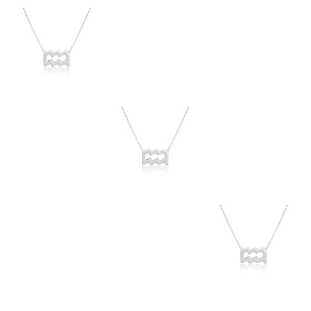 Sonducket Ins Twelve Zodiac Sign Amistad Collar Ins Charm Delicado colgante a prueba de herrumbre Accesorio de moda Acuario Plata Type1 NO1 Sonducket CBP215973