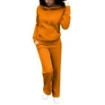 thumbnail image 6 of NMMUED Sweat Set for Women Sweat Suit Hoodie and Sweatpants Set for Women 2 Piece Sets for Women Fall Matching Sets Women Clothing, Orange XXXL, 6 of 8