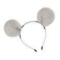 thumbnail image 2 of Mouse Serre-Tête Oreilles Déguisement Peluche Coiffe pour Mascarade Jeu de Rôle Vacances Gris, 2 of 10