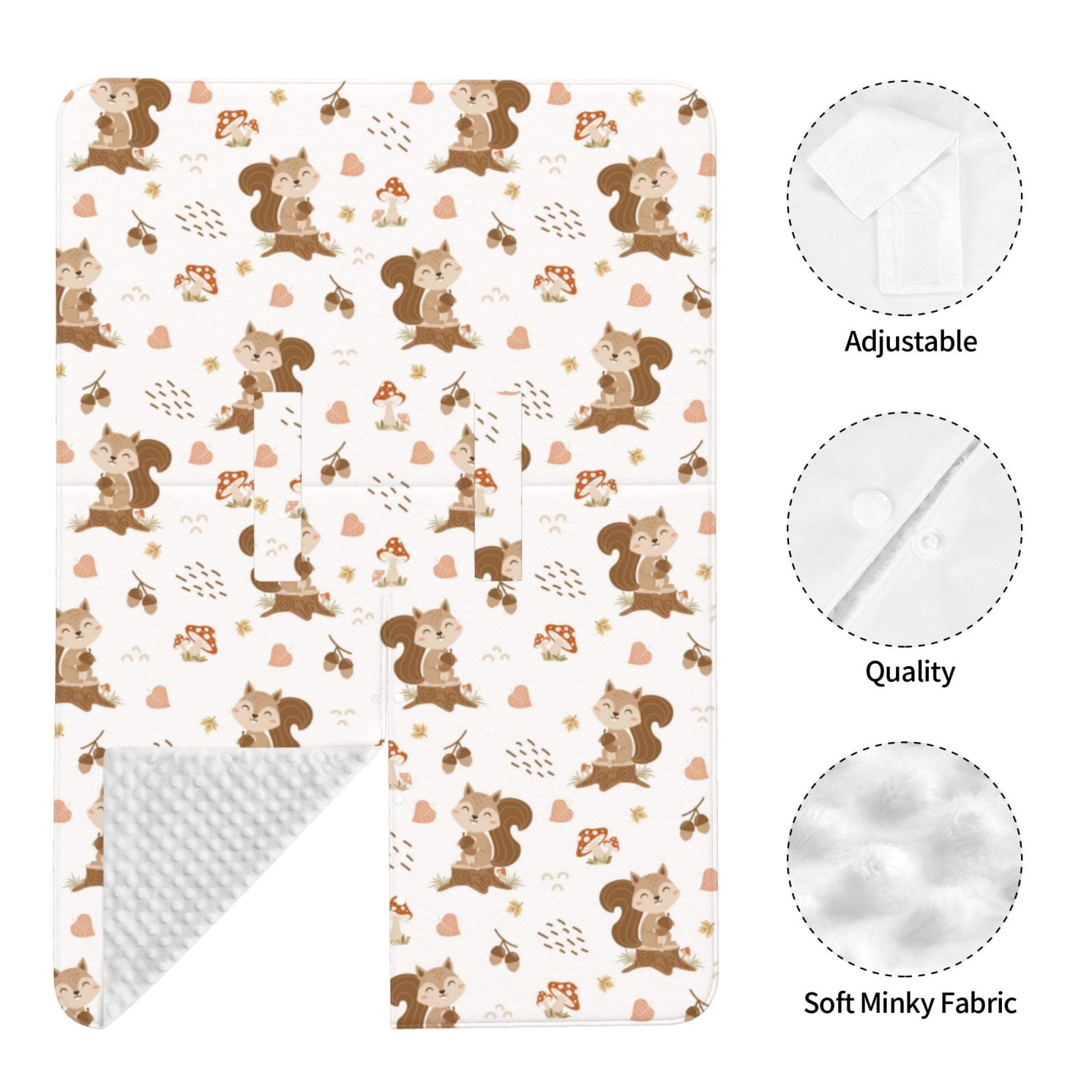Naloa Fall Squirrel Baby Car Seat Cover, Breathable Baby Carrier Cover, Multiuse Baby Carrier Cover & Nursing Breastfeeding Cover