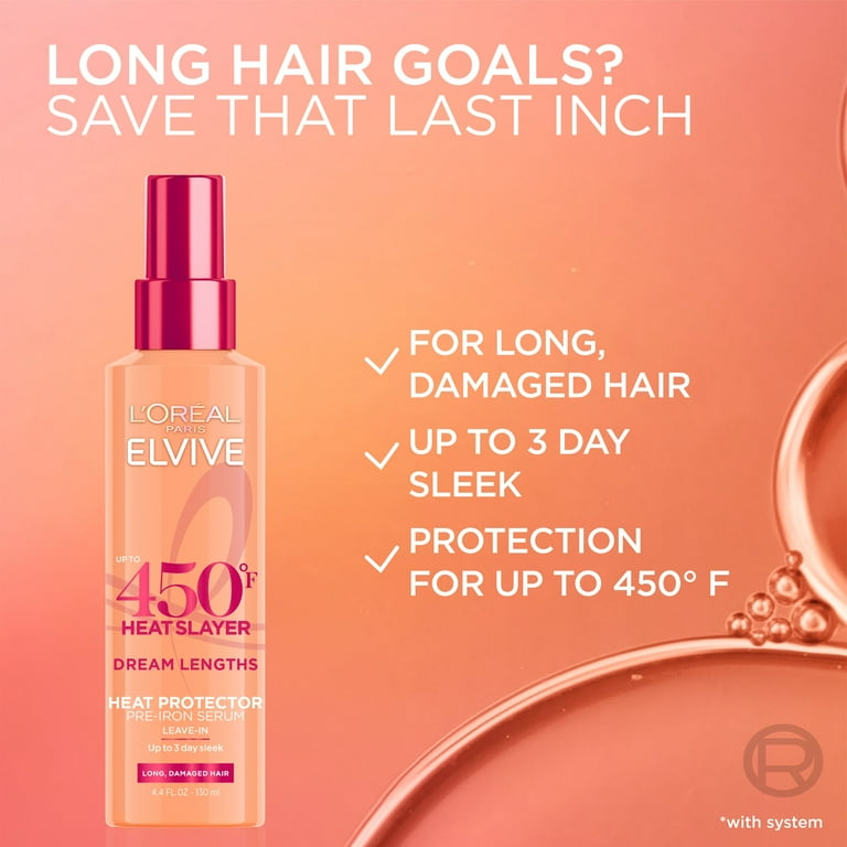 L'Oreal Paris Elvive Dream Lengths Heat Slayer Pre-Iron Spray, 4.4 fl oz photo 5