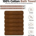 thumbnail image 4 of Pack of 6 Bath Towels 27 x 54 Inches, 100% Cotton, Larger & Lighter Weight, Quicker to Dry, Super Soft and Absorbent, Perfect for Bathroom (Brown, Pack of 6 (27''x54'')), 4 of 6