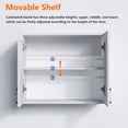 thumbnail image 5 of White Laundry Room Cabinets and Storage with 2 Doors and Utility Adjustable Shelf，Gabinetes Para Cocina Cupboard Kitchen Organizers and Storage Pantry Wall Mounted 12.4"D x 23.6"W x 19.7"H, 5 of 7