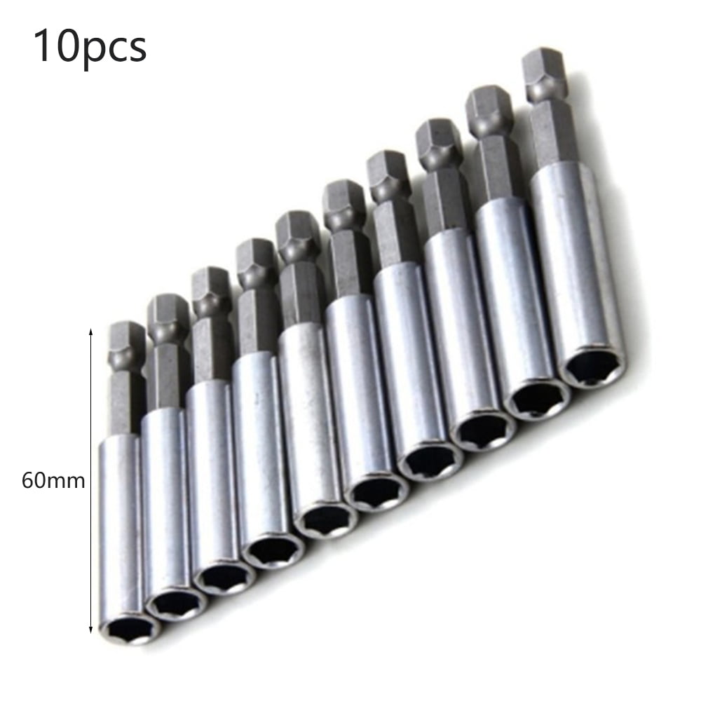 10 Pc Socket Drill Bit Holders Hex Shank Magnetic Extension For Screwdriver 