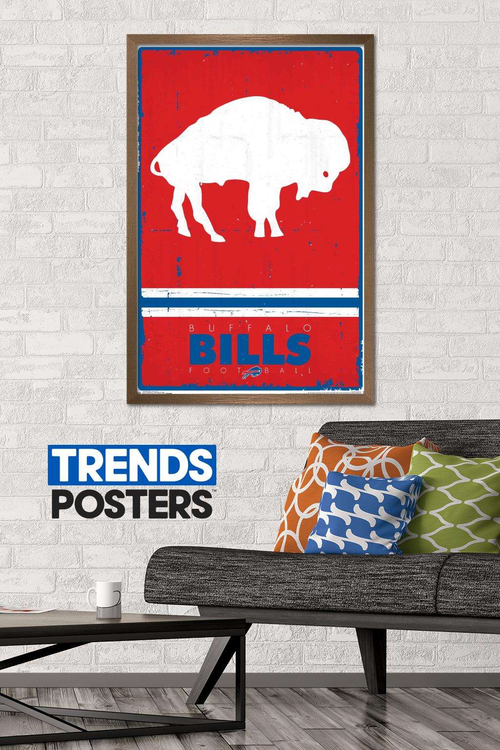 NFL Buffalo Bills - Retro Logo 15 Wall Poster, 22.375" x 34", Framed