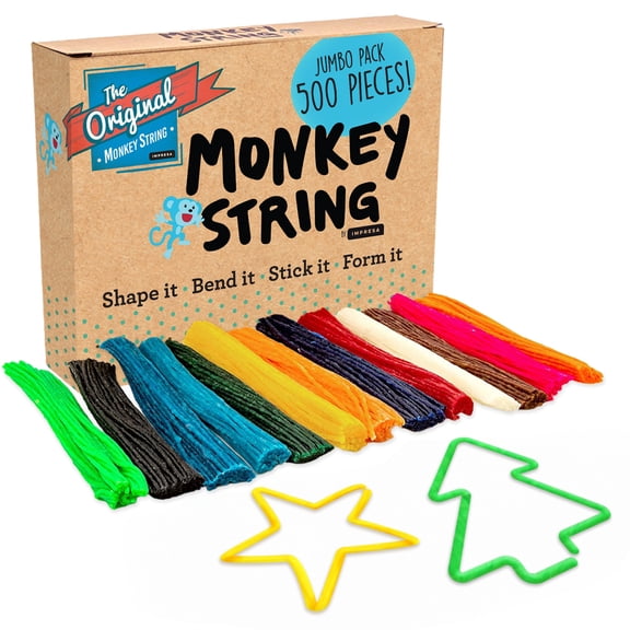 500 Piece Pack of Monkey String (Jumbo Pack) - Wax Yarn Toy