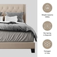 thumbnail image 5 of Beige Queen Size Bed Frame, Upholstered Bed Frame Queen, Linen Fabric Platform Bed Frame with Button Tufted Headboard, 500LBS Load Capcity, 5 of 10