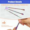 thumbnail image 5 of Vocoste 3 Pcs Cuticle Pusher Set Stainless Steel Double Head Cuticle Remover Tool Manicure and Pedicure Tools, 5 of 6