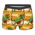 thumbnail image 4 of Goofa Cool Dinosaur Playing Guitar Printed Men's Boxer Briefs Underwear, Moisture-Wicking Underwear, Trunk,Soft and Breathable Cotton Underwear-Medium, 4 of 9