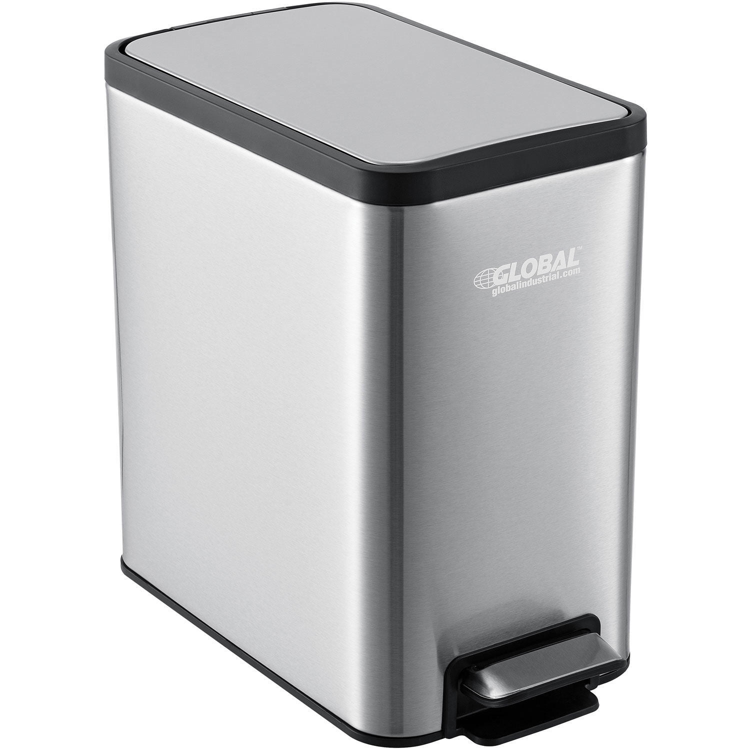 2 Gallon Stainless Steel Slim Trash Can, Rectangular Step-On - Walmart.com