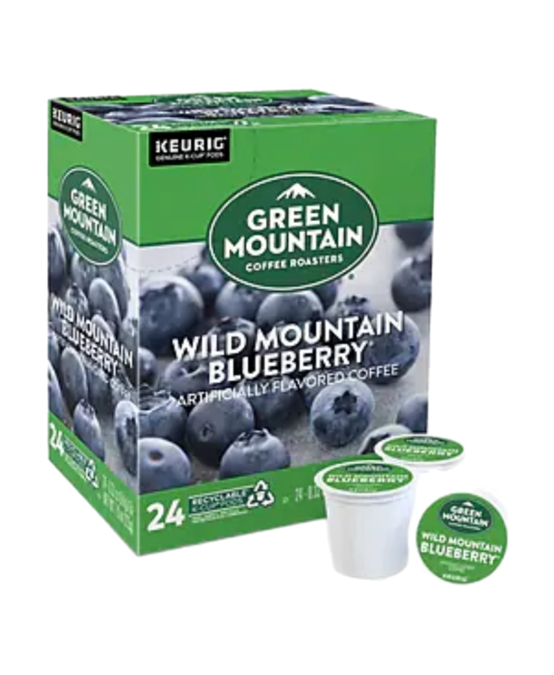 Green Mountain Wild Mountain Blueberry Coffee K Cups 2 Pack, 24 K Cups Each