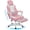 Pink, variant on Walsunny Ergonomic Gaming Chair with Adjustable Footrest and Massage Leather Game Chair large gaming chair with Headrest and Lumbar Support for Adults, Gray