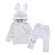 thumbnail image 1 of Conjunto de 2 piezas de ropa de invierno para bebés Sunnimix camisetas con capucha a rayas y pantalones 6-12M, 1 of 7