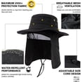 thumbnail image 3 of TOP-EX Men’s Waterproof Sun Hat with Neck Flap, Wide Brim UPF 50+, Packable Outdoor Hat, Black, L/XL, 3 of 7