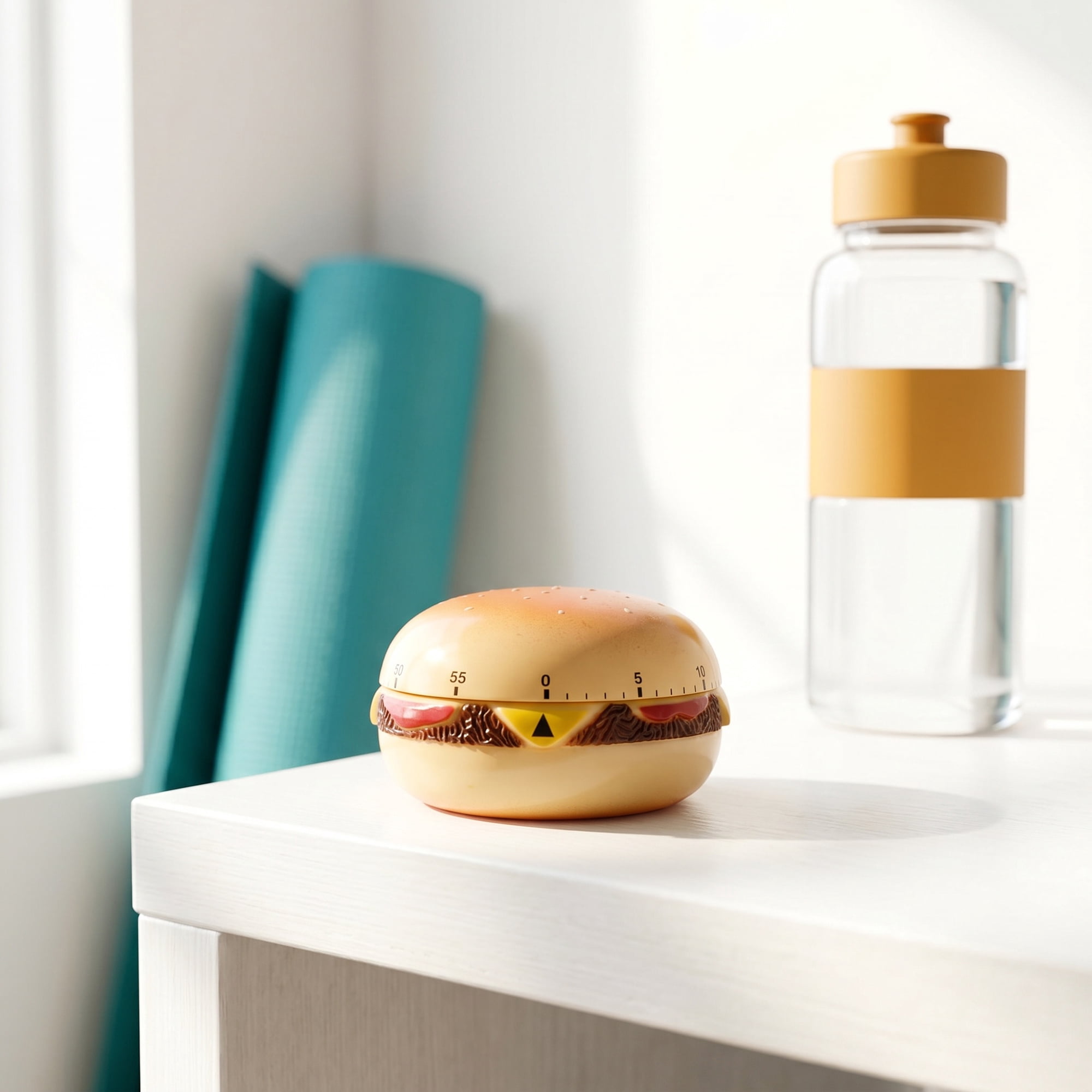 Unique Bargains Practical 60 Minute Digital Visual Timer for Students Hamburger