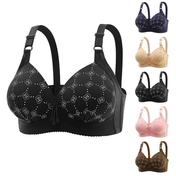 WJHWSX Womens Bras,Wireless Bras for Women,Bras for Women,Breathable,Comfort Fit,Solid,Nylon,Spandex,Black,XL