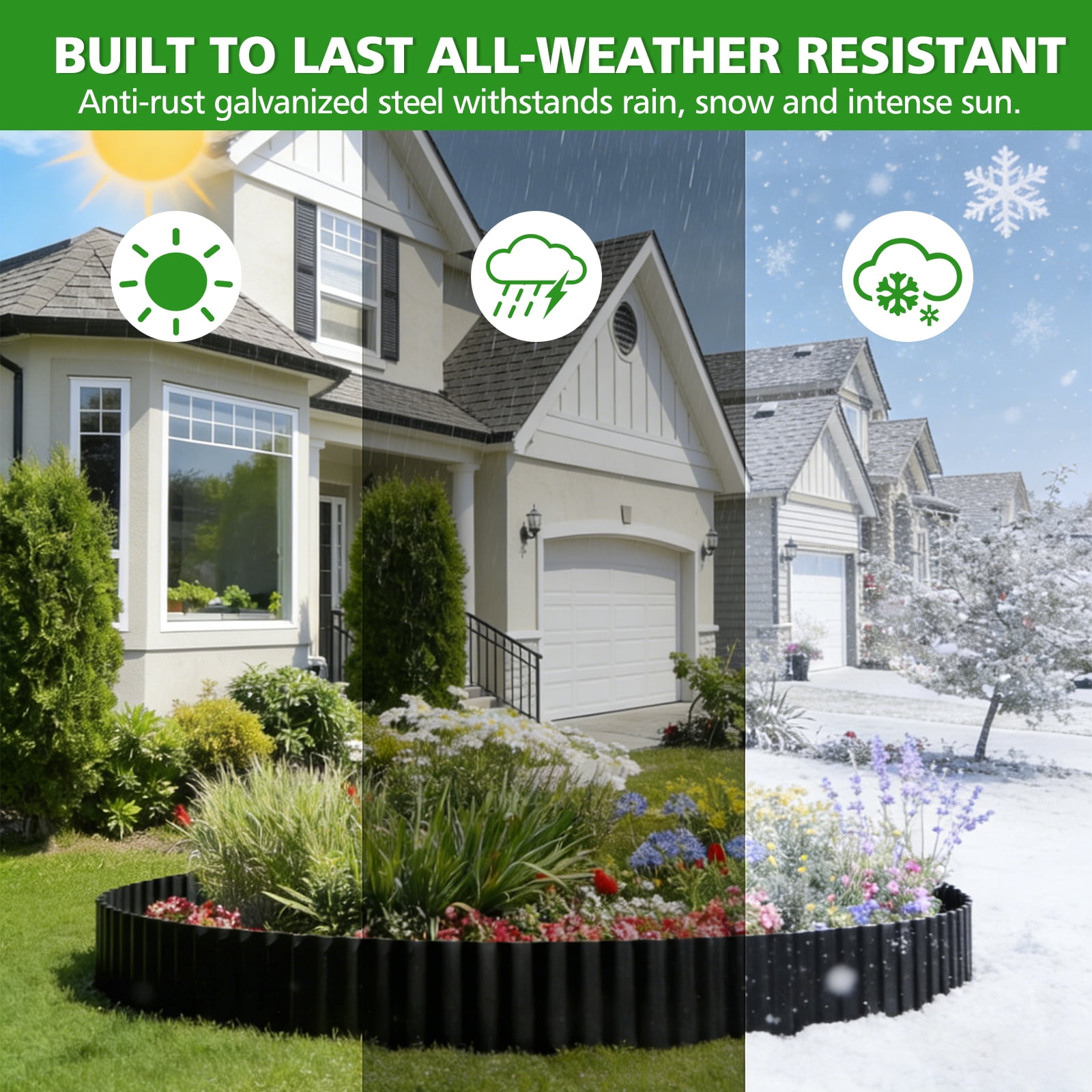 ROMUCHE Corrugated Garden Edging 6" x 25Ft, Flexible Metal Landscape Edging Border for DIY Flower Beds Lawn Yard Tree Surrounds Driveway