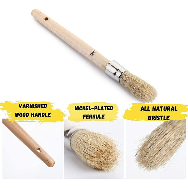 Mr. Pen- Chalk Paint Brush, 0.7 Inch, Wax Brush, Round Paint Brush, Wa —  CHIMIYA