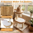 thumbnail image 5 of Infans Cat Tree, 30-Inch Cat Tower with 2 Rattan Cat Baskets, Sisal Scratching Post, 5 of 7