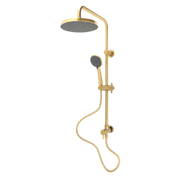 Kingston Brass KSG2397D Concord Wall Mount Rain Drop Shower System with Hand Shower in Brushed Brass