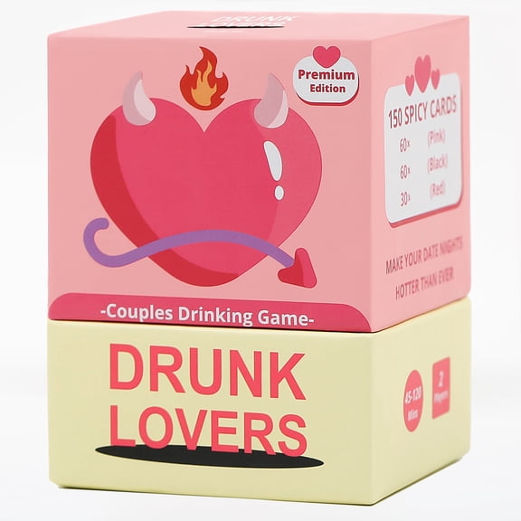 Drunk Lovers Premium Edition – Drinking Game for Couples, Date Night Party Game with 150 Cards and 3 Engaging Categories, Valentine & Wedding Gift