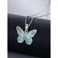 thumbnail image 2 of CACA LADY Butterfly Necklaces for Women 925 Sterling Silver Natural Abalone Shell Butterfly Pendant, 2 of 5