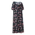 thumbnail image 6 of Sunsent Women's Plus Size Nightgown Comfy Short Sleeve Sleepwear Full-Length Floral Printed Square Neckline Sleepshirt Loungewear XL-5XL, 6 of 8