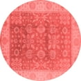 thumbnail image 1 of Ahgly Company Indoor Round Oriental Red Traditional Area Rugs, 3' Round, 1 of 4