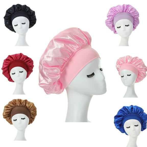 POINTERTECK 6Pcs Women Turban Hat Stretchy Head Wrap Band Chemo Hat Bandana Pleated Cap Head Cover Hats