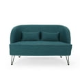 thumbnail image 7 of Noble House Milan Modern Fabric Loveseat with Hairpin Legs, Teal, 7 of 7