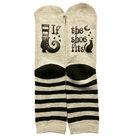 

Halloween Holiday Women s Crew Adult Novelty Fun Socks (If The Shoe Fits) (2 Pair)