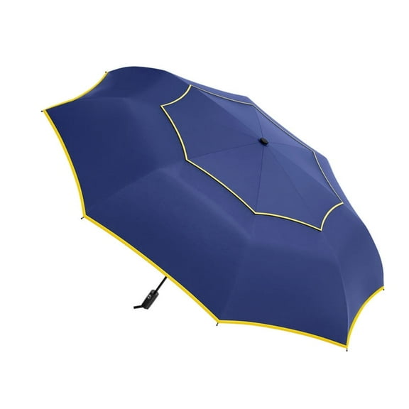 Sdfiwmf 54-Inch Large Automatic Golf Umbrella, Windproof and Rainproof, Double-Layered Breathable Canopy, With Reflective Strips, Unisex,Blue