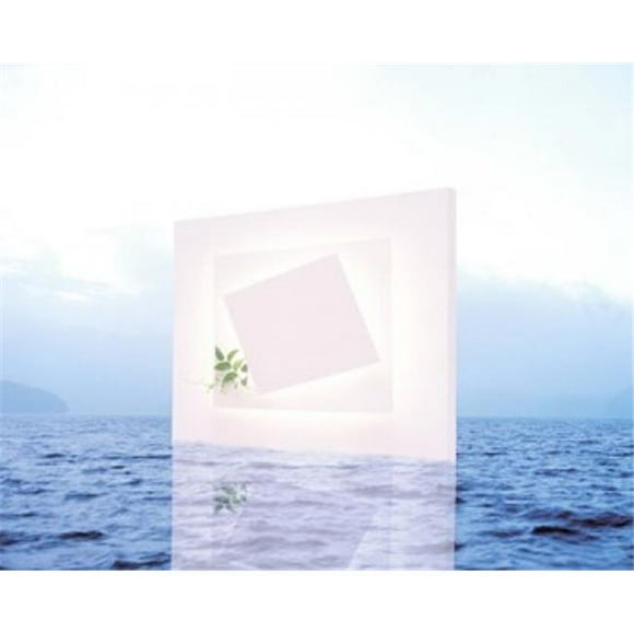 White frame with small vine floating on blue water with reflection Poster Print by - 24 x 20