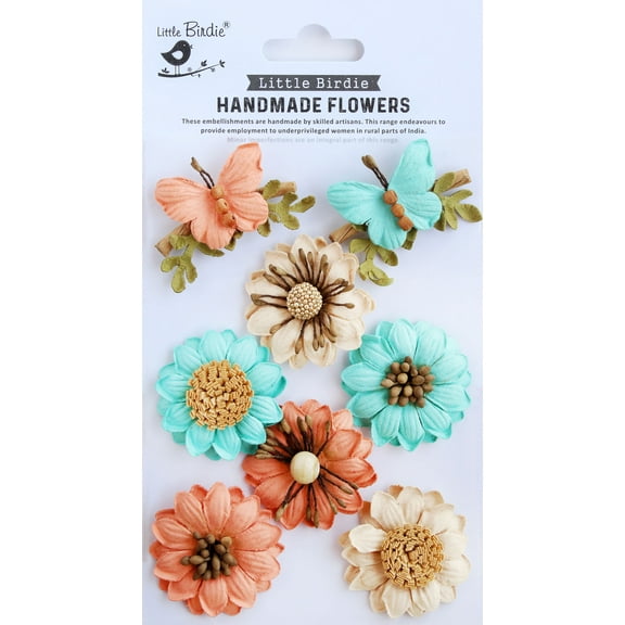 Little Birdie Arcadia Paper Flowers 8/Pkg-Sun & Rain